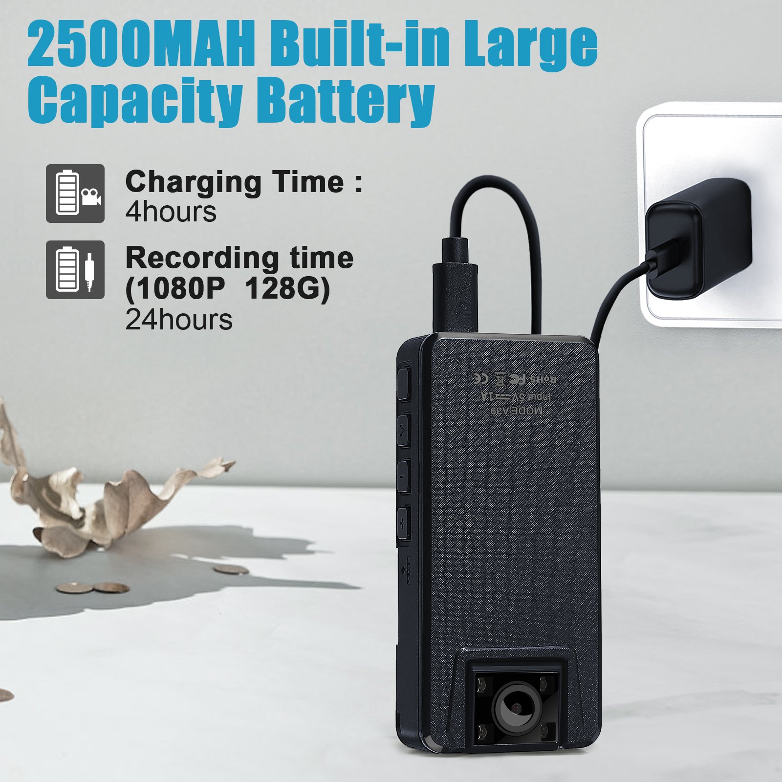 Full 1080P HD Mini Camera 2500mAh Camcorder Body Worn Cam Small 180 Degrees Rotating Bike Camera Sports DV Car