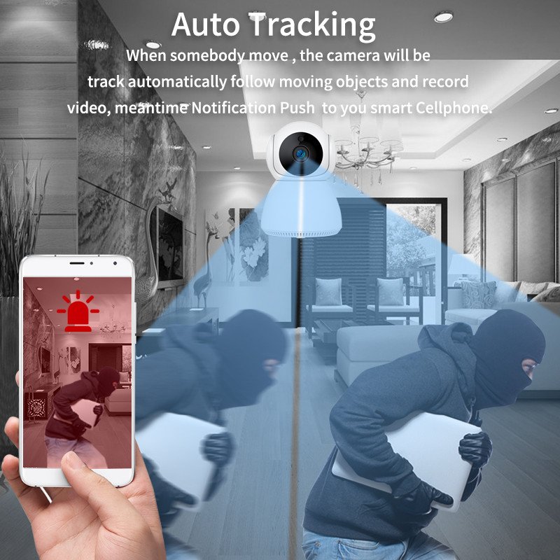 baby monitor 360 Degrees Pan Tilt Rotation Wifi IP Camera 2Mp 1080P Full HD LAN Port IR Night Vision interior