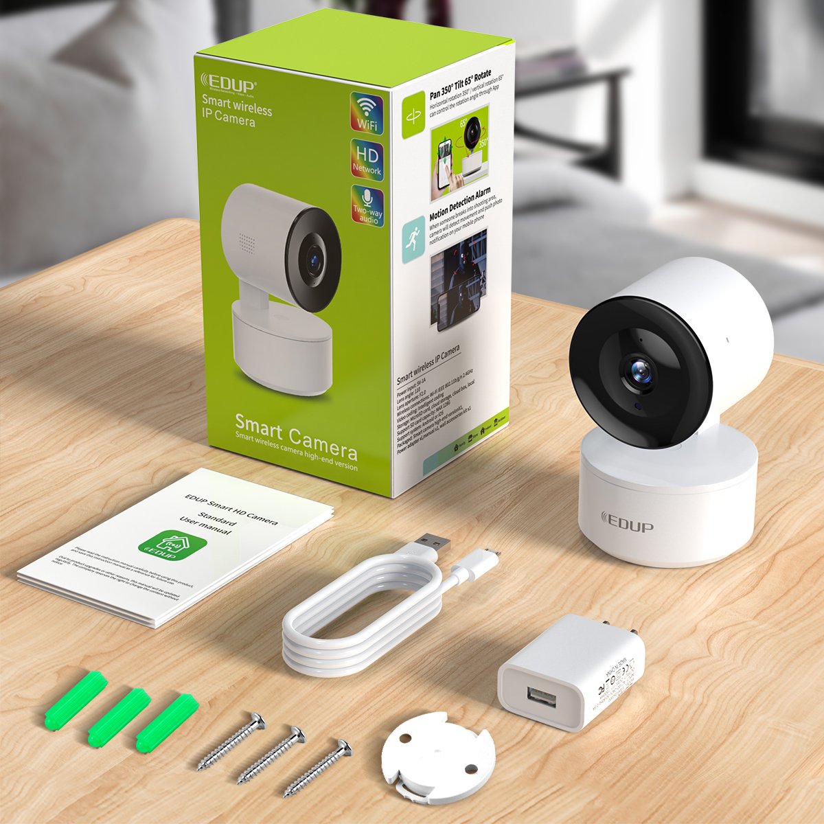 EDUP New Arrival 1080P HD 33ft Tuya Smart Home WiFi Wireless Camera IP Camera Indoor Network Tuya Camera With Night Vision