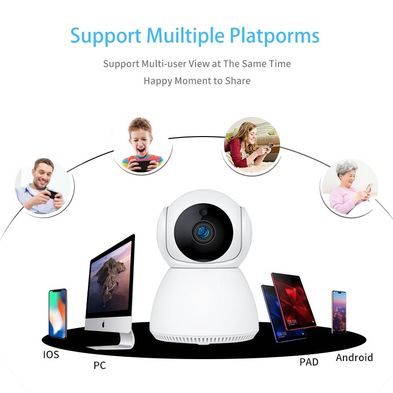 V380 Mini Dome Indoor Wireless Baby Monitor Night Vision Two-Way Audio Multiple Data Cloud SD Card Memory Card Camera