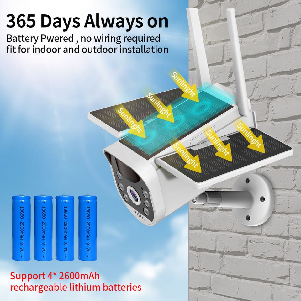 1080P Mini Solar Panel Wifi Outdoor Wireless PIR Security Camera Solar CCTV Camera Ubox App Battery Powered IP Camera