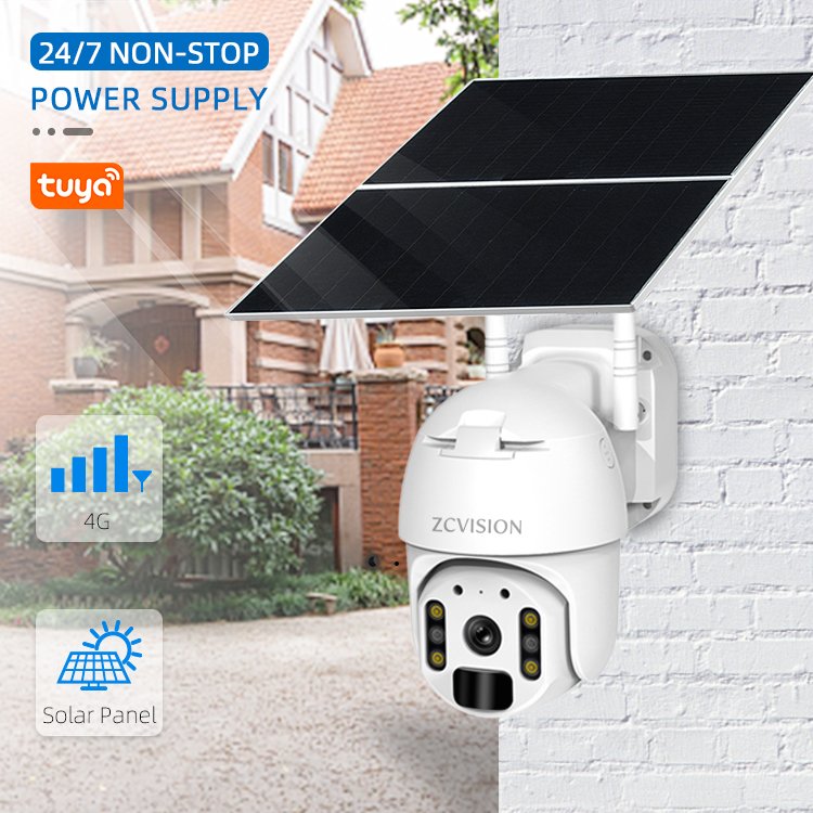 ZCVISION New Arrival Wireless Wifi Battery CCTV Camera Outdoor SIM Card 4G Solar Camera with Night Vision