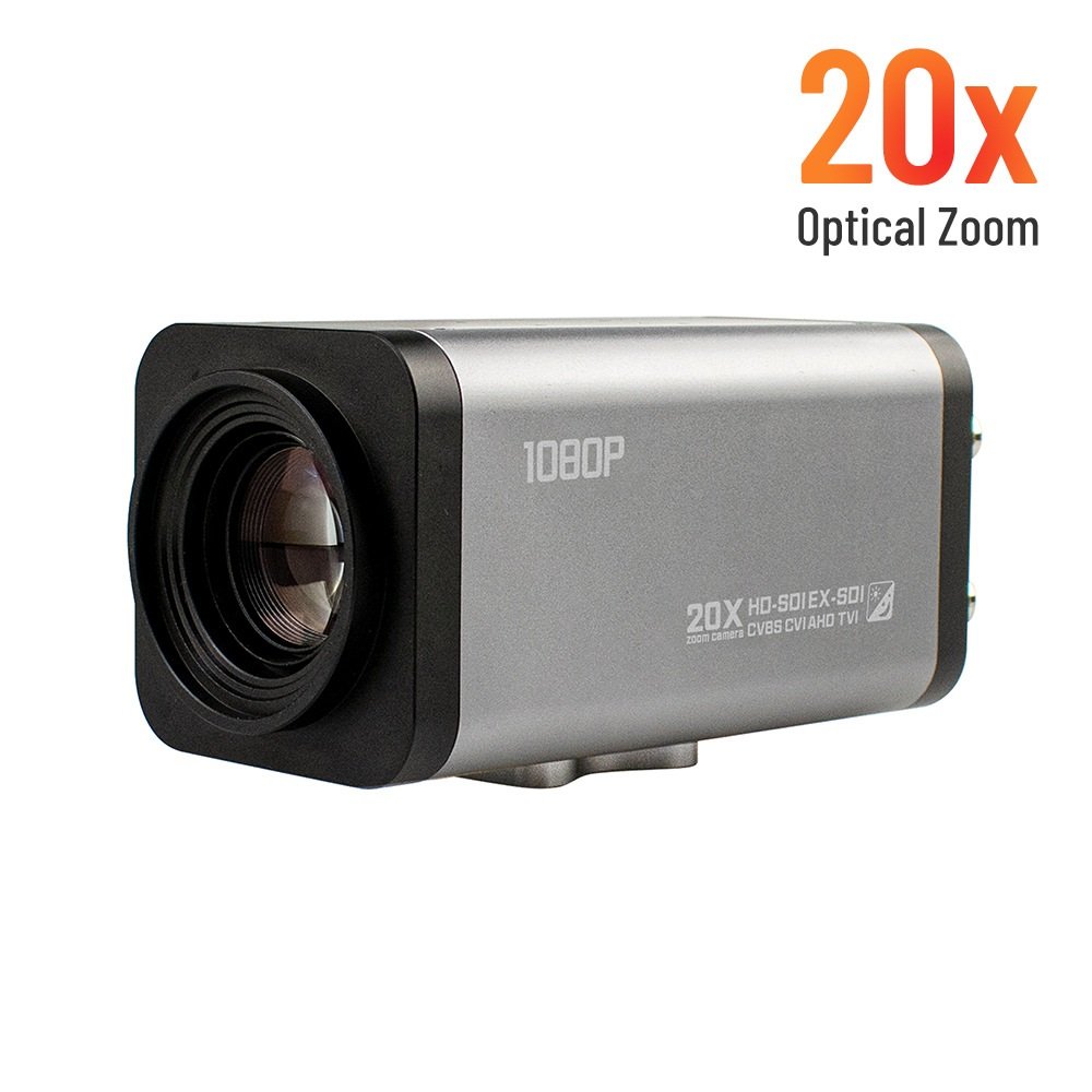 High-Resolution 1080P 2MP 20X Zoom SDI TVI CVBS CCTV Box Camera for Clear Surveillance and Monitoring Solutions