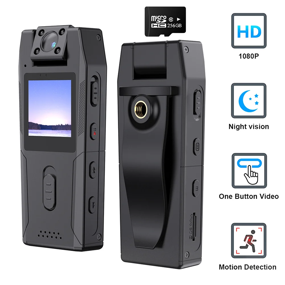 DV3 Full 1080P HD Mini Camera 1250mAh Camcorder Body Camcorder Small 180 Wide Angle Rotating Bike Camera Sports DV Car DVR Webc