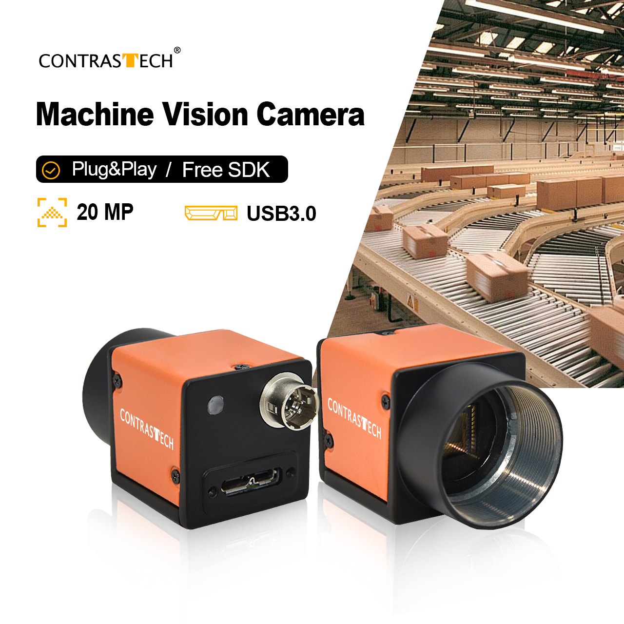 High Resolution 20MP Analog Ethernet Camera for Industrial Gige USB3.0 Machine Vision 3D Defect Inspection