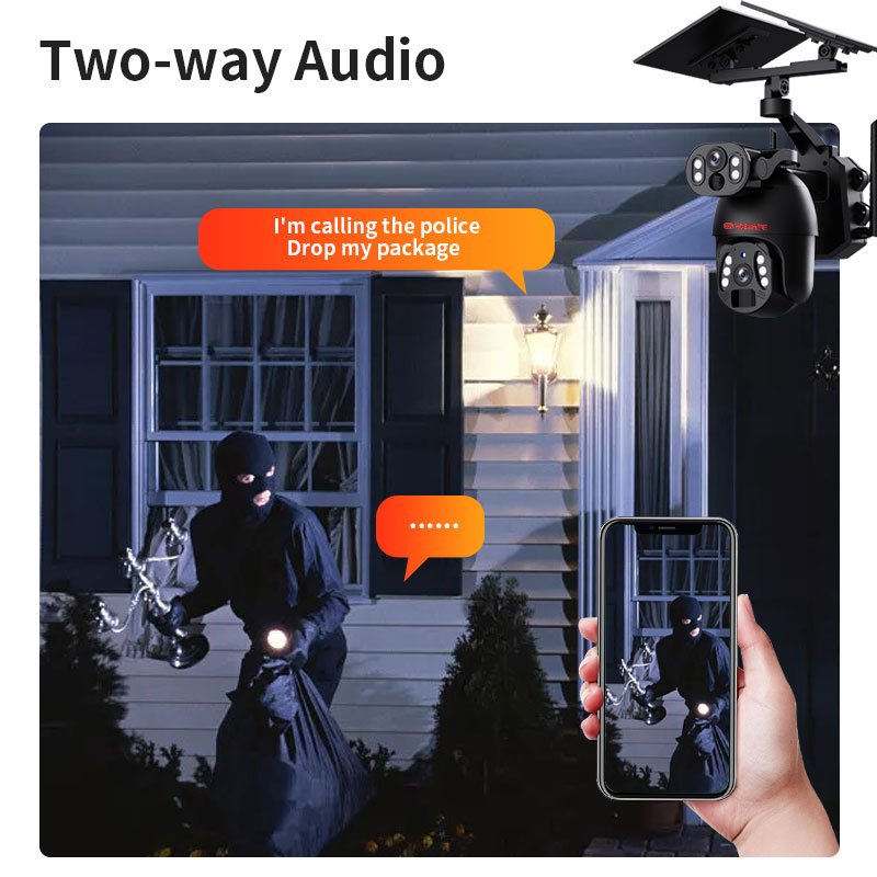 VESAFE UBOX 6MP Wireless Night Vision Solar Battery Power 360 PTZ Network Camera Outdoor Dual Lens Solar Powered Camera