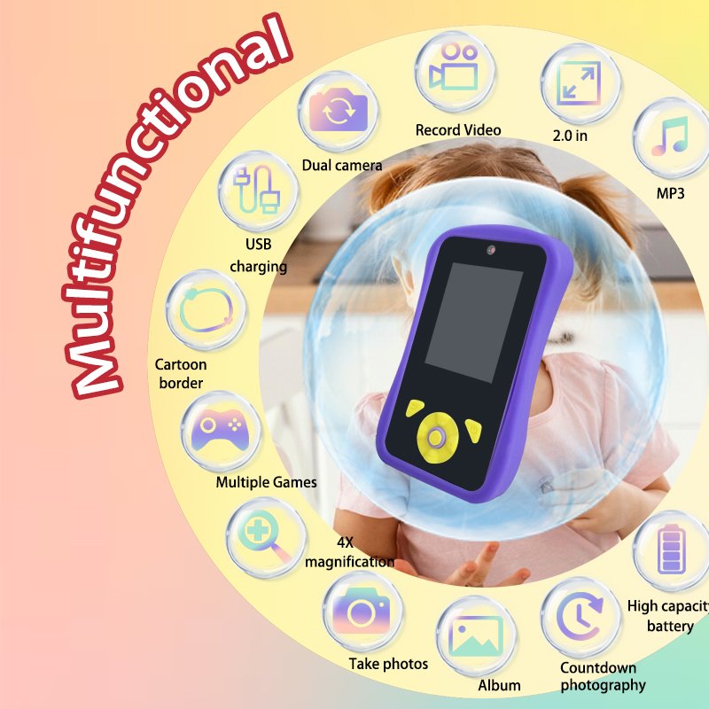 PoddyPony Factory Wholesale Boys Girls Birthday Festival Gift for kids music video recorder mini camera baby digital camera