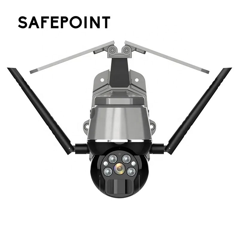 SAFEPOINT Manufacturer Wholesale HSC008 Outdoor Home Security 4G Solar Power Pan-Tilt PTZ CCTV IP Network WiFi Camera