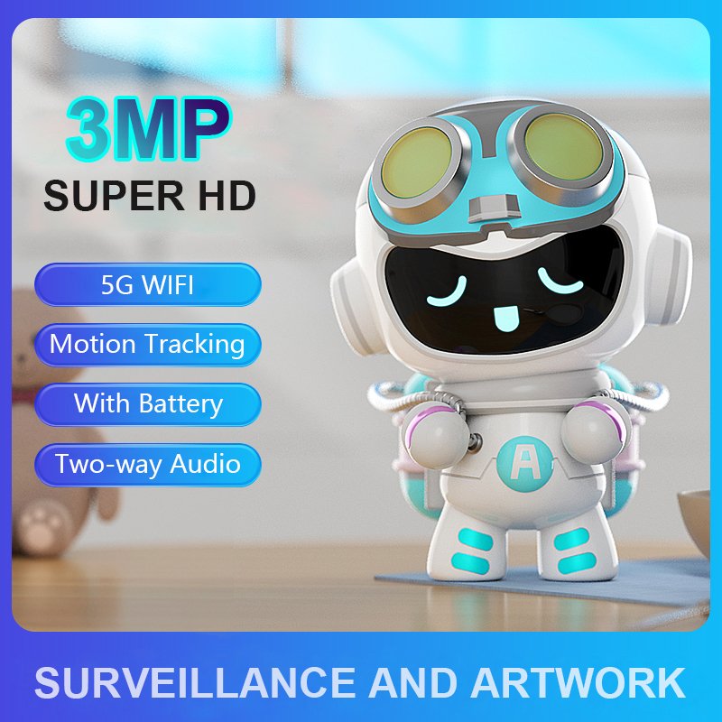 LCLCTEK Hot sale High Quality Cute Robot Security CCTV Camera 3MP Smart IP Motion Tracking Robot 5G WiFi Network baby Camera