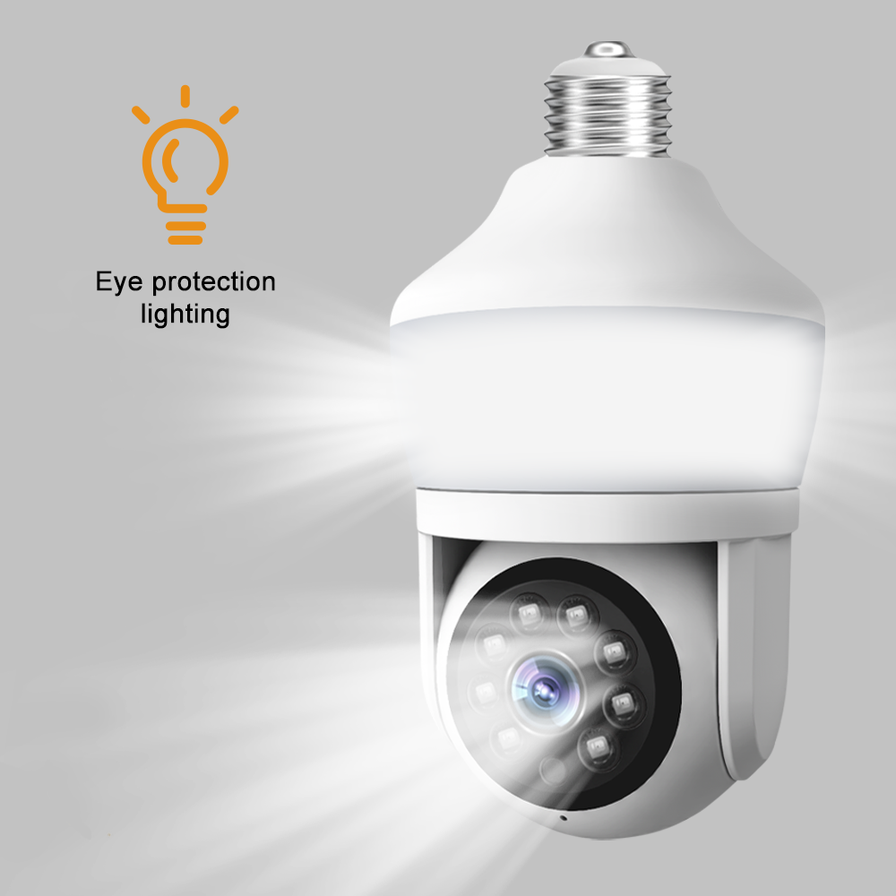 C 3MP full color camera night vision indoor security 360 panoramic WIFI surveillance cctv camera E27 LED light bulb