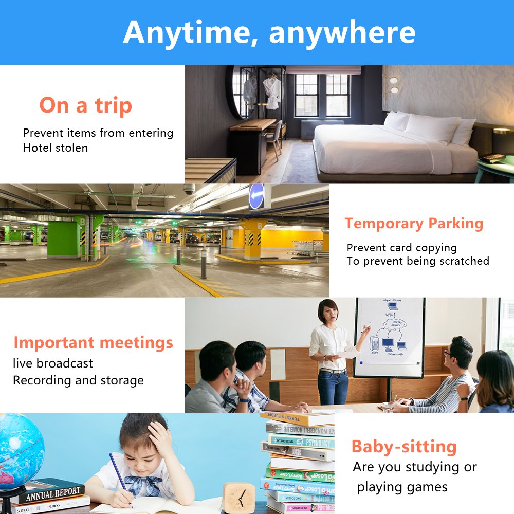 Rscamtom 1080P Night Vision Mini Camera Motion Detection WIFI USB Powered Multiple User Network Surveillance Home Indoor
