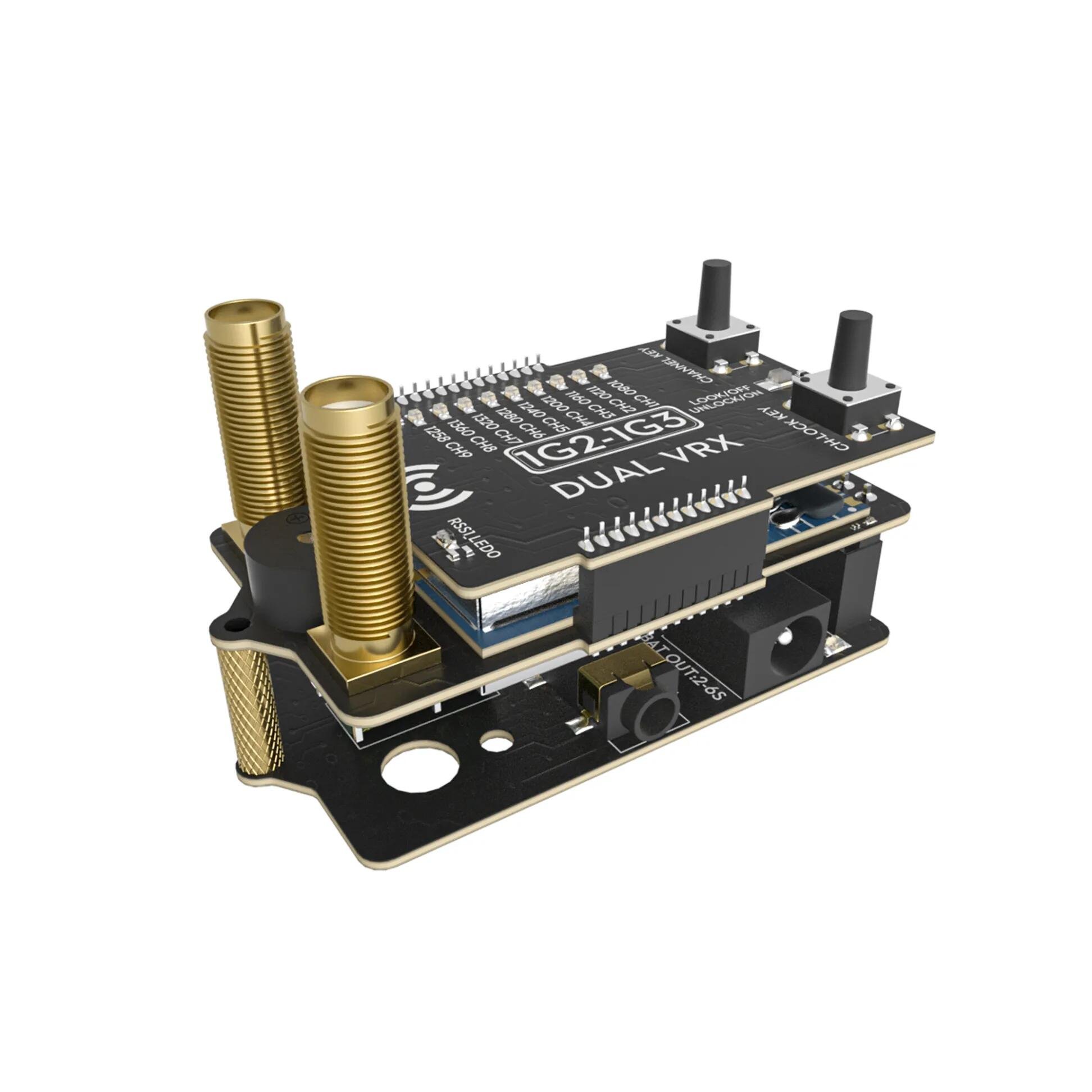 Flywoo 1G2-1G3 Dual VRX Analog 9CH LED Receiver Module Compatible with DJI Glasses V2 ultra-long range RC FPV Racing Camera