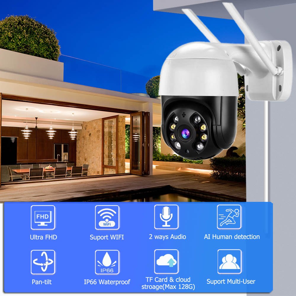 ICSEE WIFI 8MP Auto Tracking Wireless Security Outdoor Camera WiFi IP MINI PTZ Camera WiFi Smart home CCTV Camera