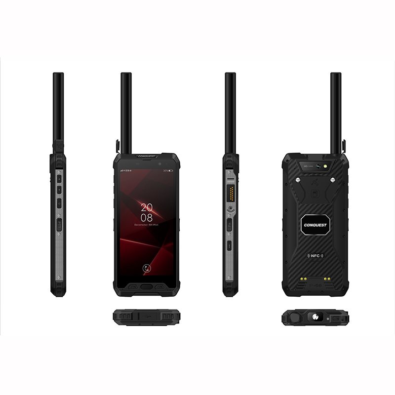 Conquest S18+ IoT device Infrared Remote Control Android 8.1 rugged phone low price with waist holder for POC walkie talkie