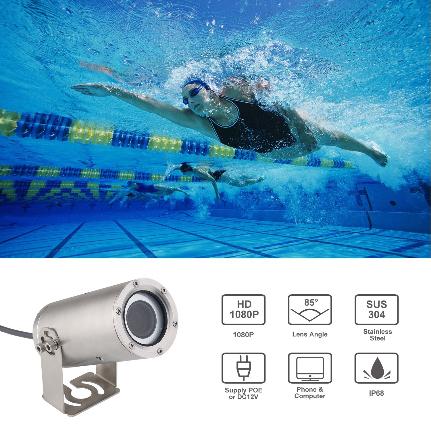 IP68 underwater network camera industrial farming can use downhole detection camera HD waterproof support NVR