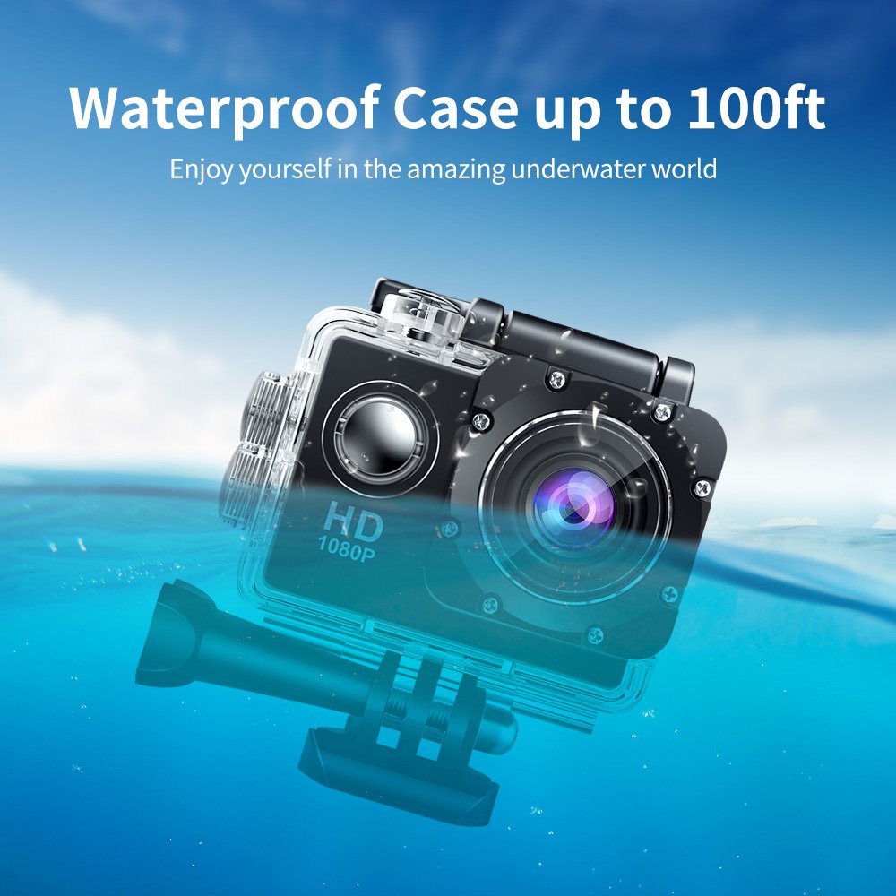 Hot Selling Action Sports Camera Full Hd 1080p Waterproof 2.0 Inch 170 Wide Angle Lens Video Camera