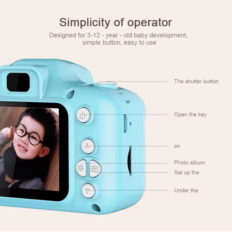 Dropshipping 2.0 Inch Big Screen Gift For Kids Support TF Card Children's Camera Toy Cameras Rechargeable Kids Camera