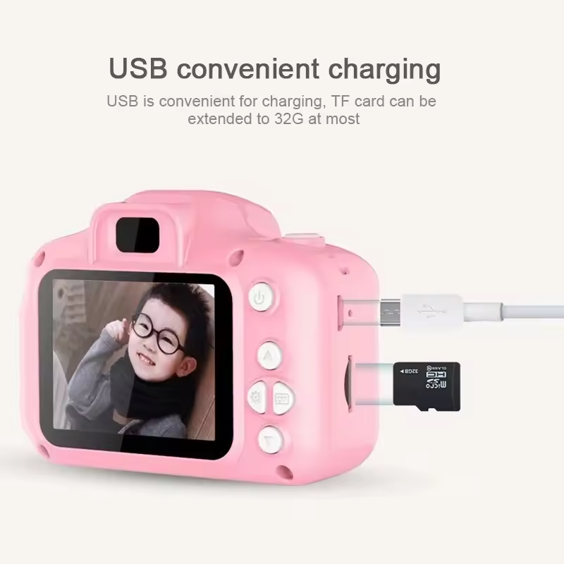 Dropshipping 2.0 Inch Big Screen Gift For Kids Support TF Card Children's Camera Toy Cameras Rechargeable Kids Camera