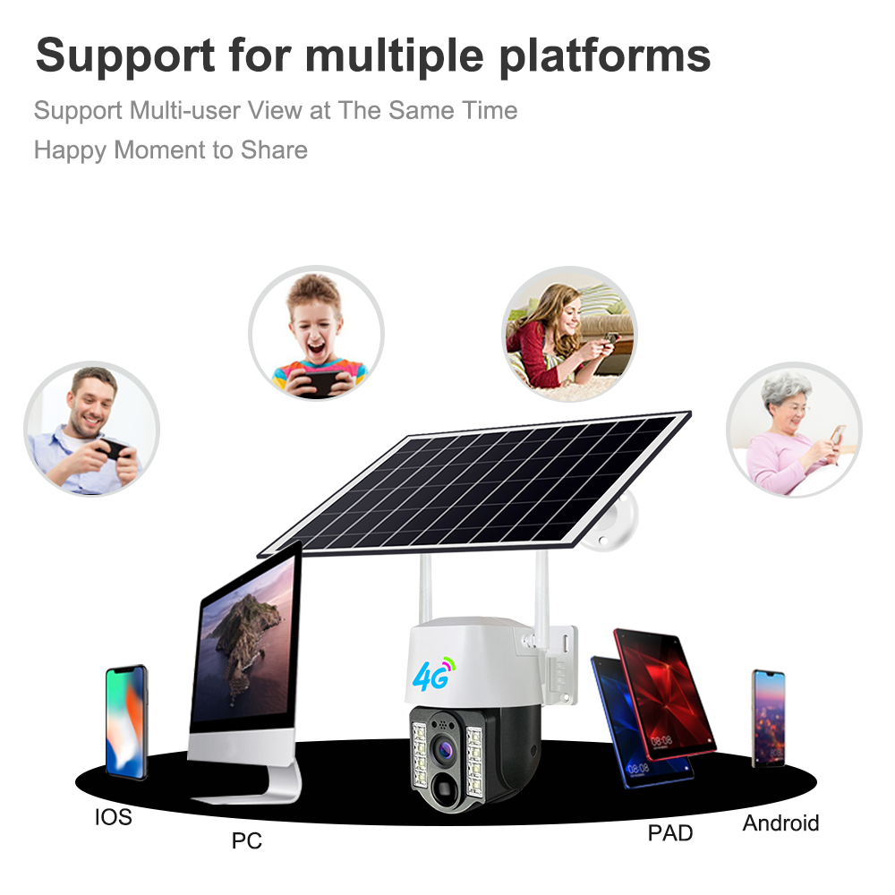 V380pro Outdoor HD 4G Wifi Two-Way Audio 5MP Solar Panel Floodlight CCTV Security Camera with Night vision Dual lens