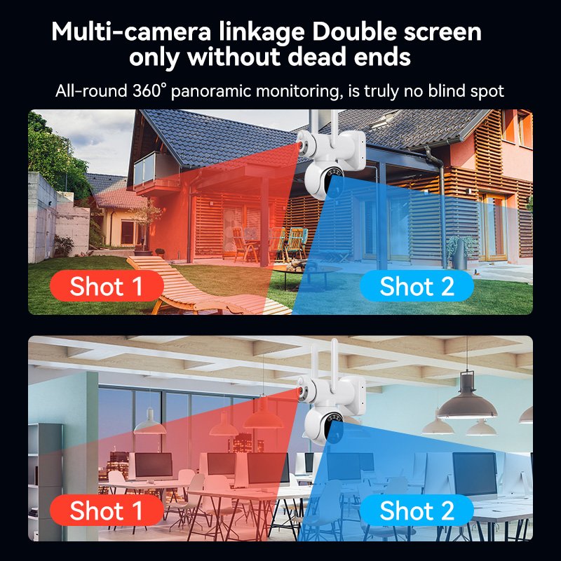 Solar Camera 4G Sim Card 6MP Dual Lens Smart wifi 360 PTZ Wireless Outdoor CCTV camera Home security cameras system