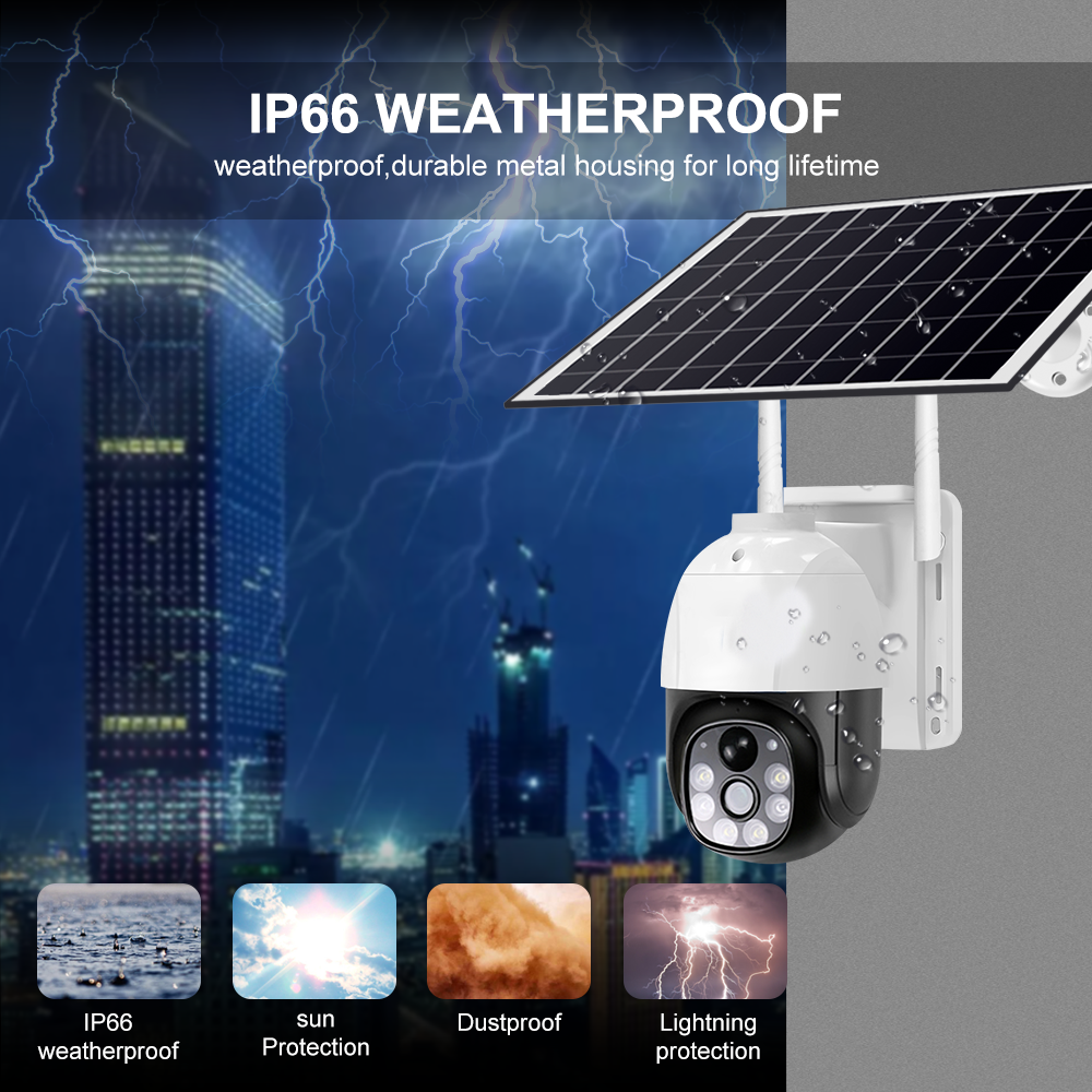 Yida Wireless Wifi Camera Waterproof 360 Motion Detect Auto Tracking Solar Sim Card Low-Power Battery Network Solar CCTV Camera