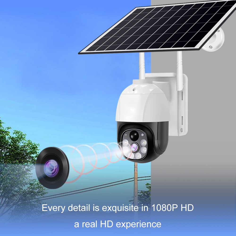 Yida Wireless Wifi Camera Waterproof 360 Motion Detect Auto Tracking Solar Sim Card Low-Power Battery Network Solar CCTV Camera
