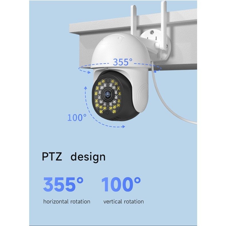 Camera CCTV Outdoor WiFi PTZ Alarm Light Audio 5dB Antenna 2K Waterproof Monitor Outdoor Security Wifi CCTV camera