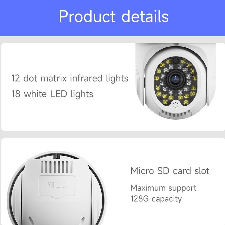 Camera CCTV Outdoor WiFi PTZ Alarm Light Audio 5dB Antenna 2K Waterproof Monitor Outdoor Security Wifi CCTV camera