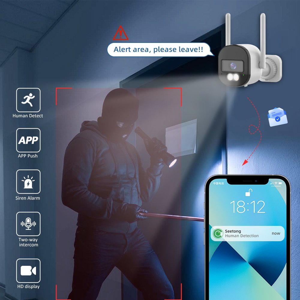 Tuya Smart 4MP 6MP Waterproof Outdoor WIFI Bullet Camera Home Security Wireless IP Bullet Camera WIFI Home CCTV Network Camera