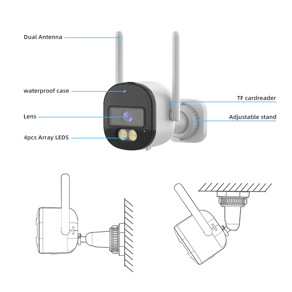 Tuya Smart 4MP 6MP Waterproof Outdoor WIFI Bullet Camera Home Security Wireless IP Bullet Camera WIFI Home CCTV Network Camera