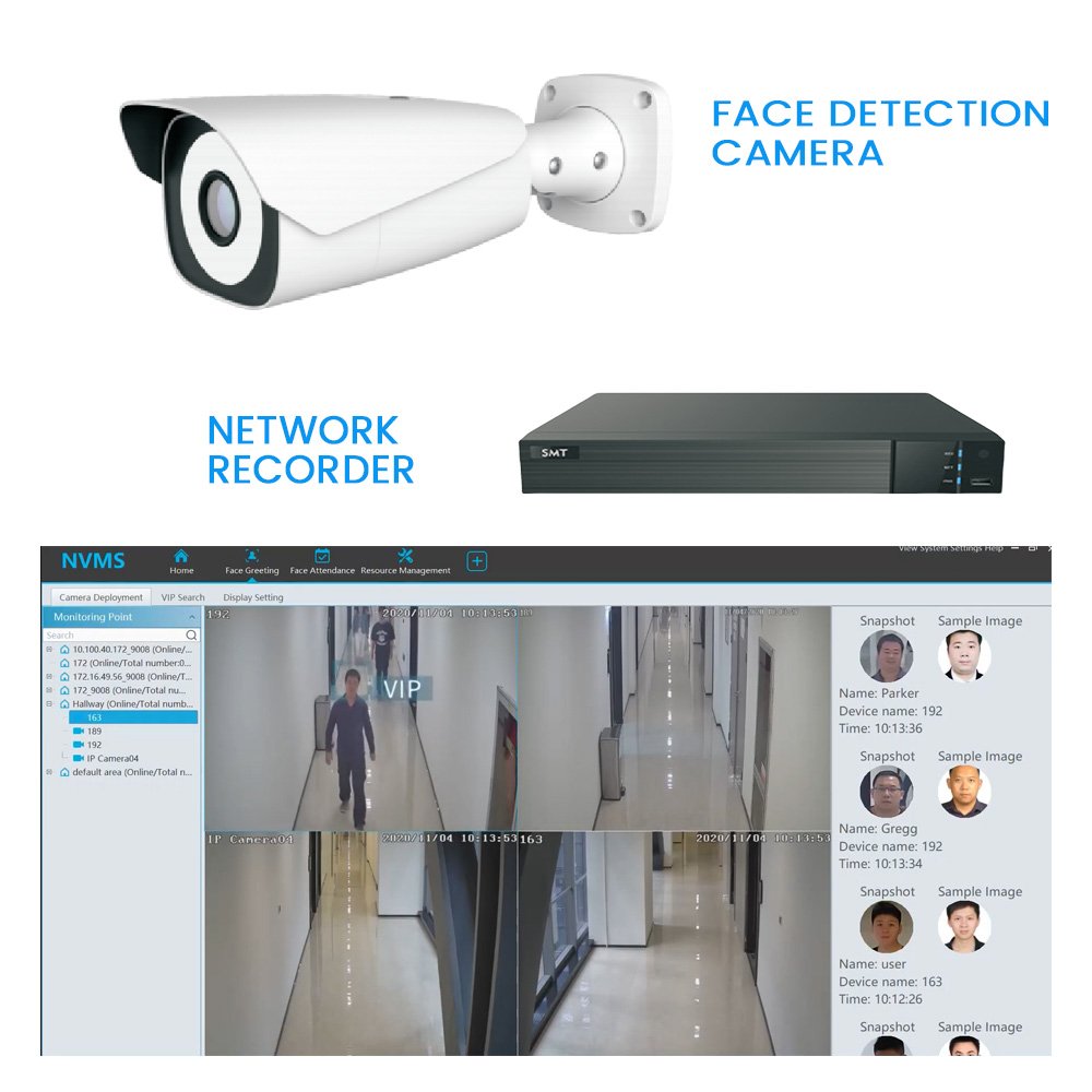 Smart AI 2MP tvt Face Detection Face Capture Face Recognition IP RTSP RTMP Camera with SDK and NVR