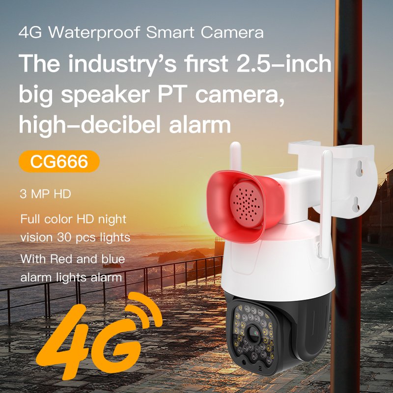 New Exclusive 3MP Full Color Night Vision HD Big Speaker High Decibel Alarm PT Cameras WIFI Network Monitor CCTV Camera