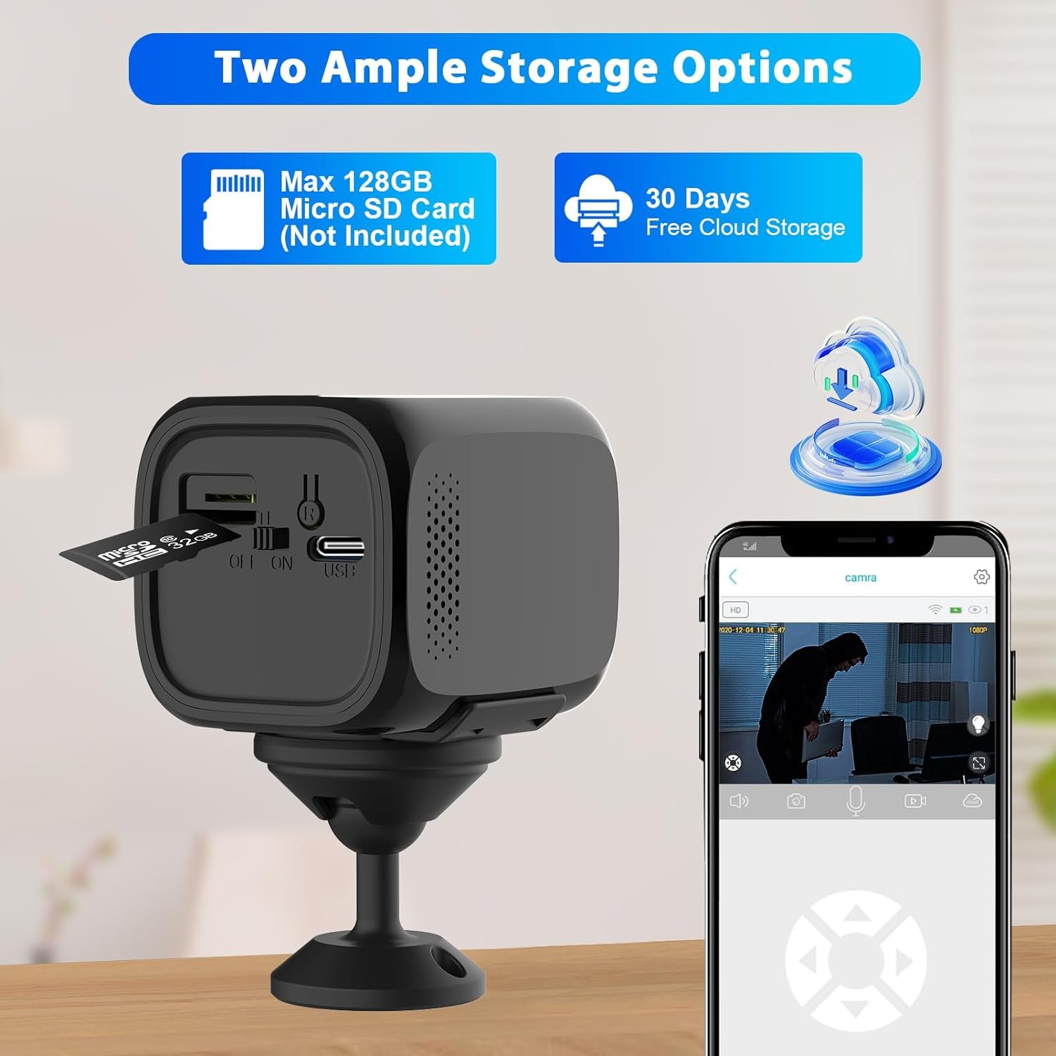 2MP 4G SIM Card Mini Camera Human Detection WiFi Camera Built-In 4000mAh Battery Security Surveillance camera