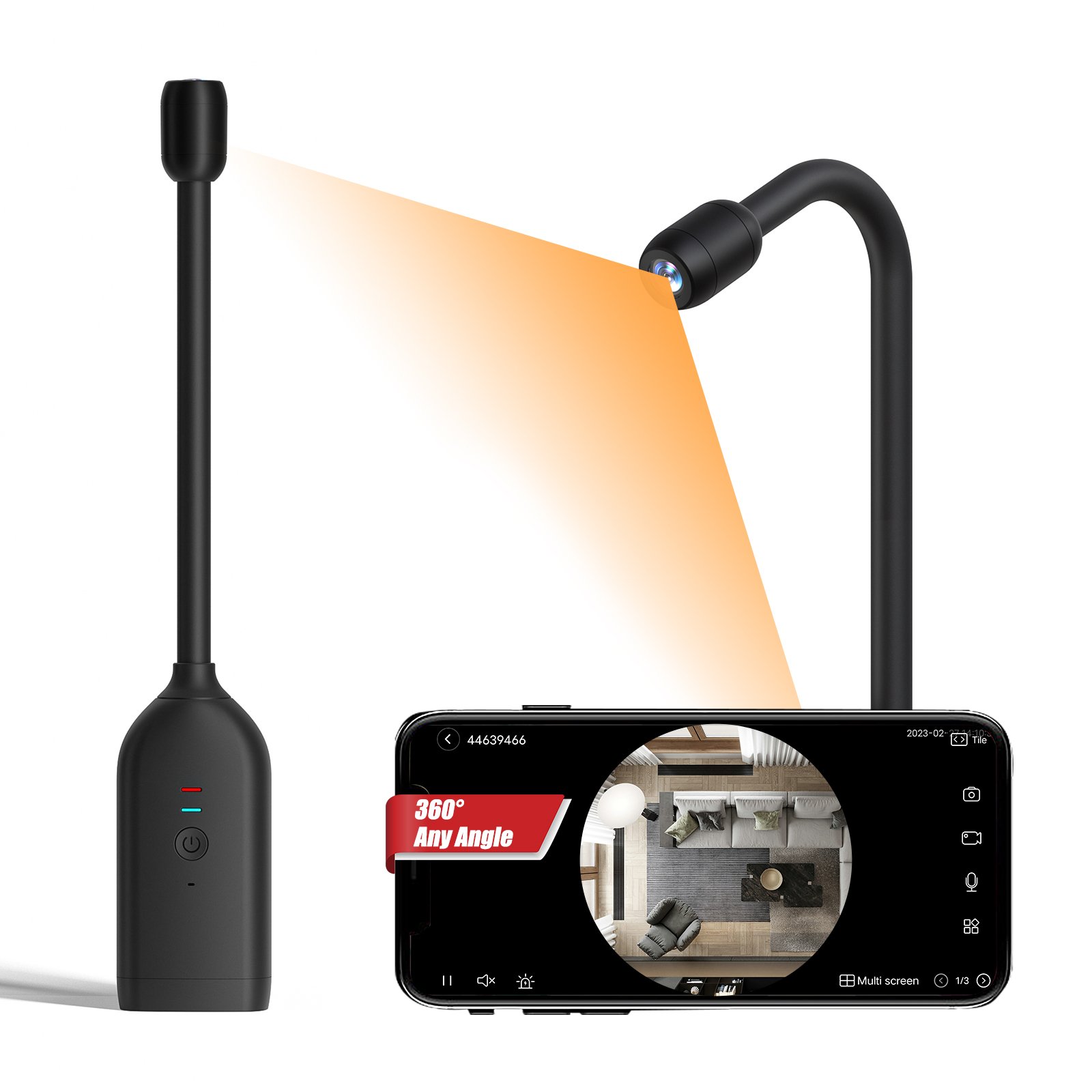 QJ700 WIFI Panoramic Gooseneck Camera 1080PWireless Probe Prompt Motion Alarm Smart IP Camera CCTV Security Battery Camera