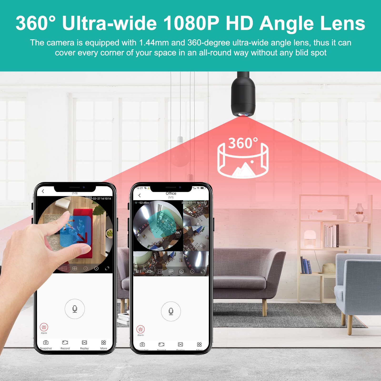 QJ700 WIFI Panoramic Gooseneck Camera 1080PWireless Probe Prompt Motion Alarm Smart IP Camera CCTV Security Battery Camera
