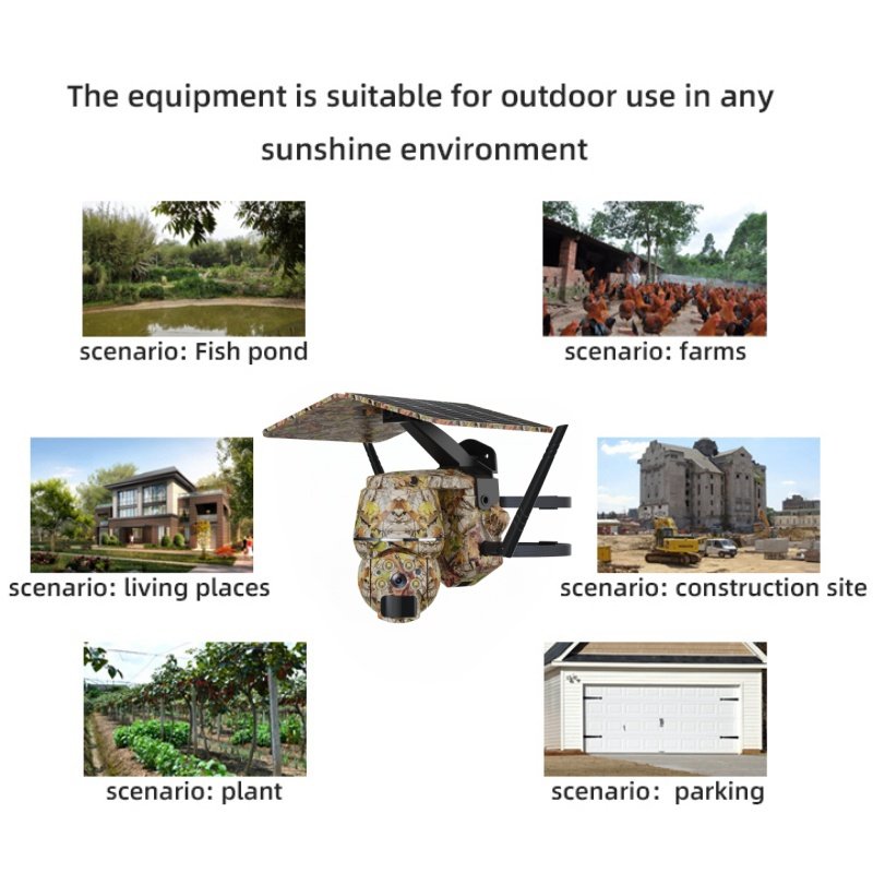 CamKnite Solar Powered 4G LTE Full Color IP CCTV Camera with Night Vision for Outdoor Hunting Cloud Data Storage PTZ Sim Card