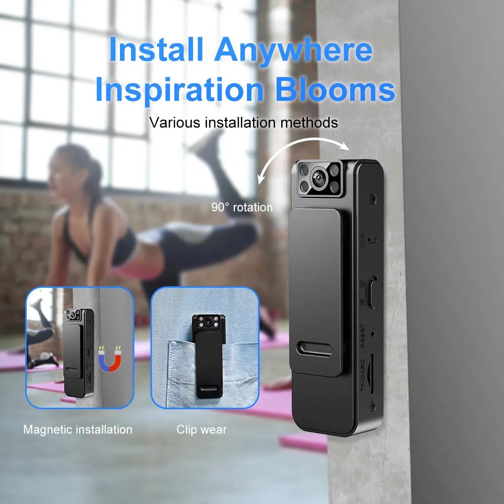 Mini Camera 1080P Indoor Outdoor Sports DV Camera Back Clip Digital Mini WAV HD Video Camera for Sale