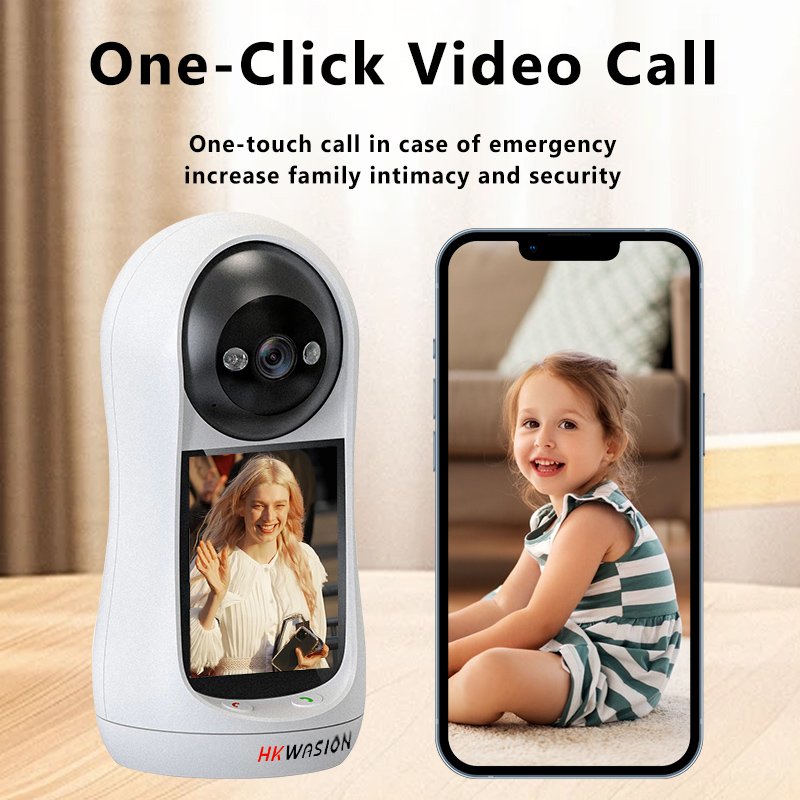 HKWASION 2MP Ai intelligent human movement tracking Indoor Color night vision home ptz wireless wifi mini camera