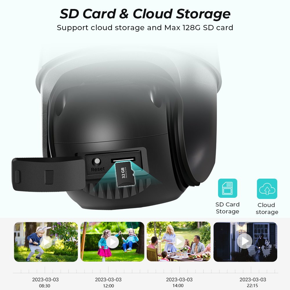 6MP ICSEE Wireless Camera Zoom RJ45 Port Security Camera 360 Degrees IP66 Waterproof IP Network WIFI AI PTZ Wireless WIFI Camera