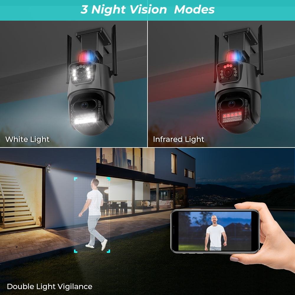 6MP ICSEE Wireless Camera Zoom RJ45 Port Security Camera 360 Degrees IP66 Waterproof IP Network WIFI AI PTZ Wireless WIFI Camera