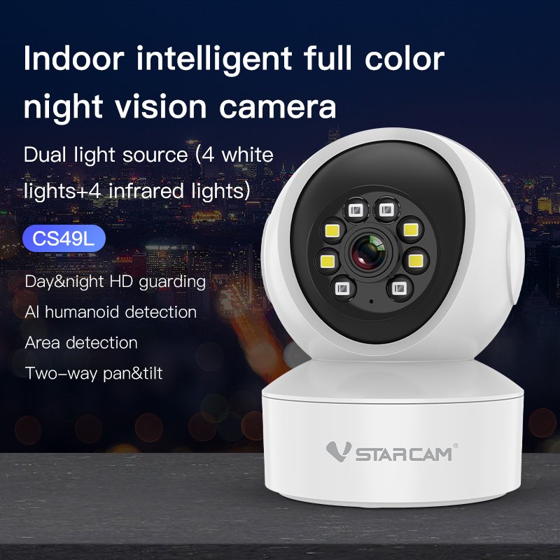 2023 cheapest Full HD Wifi Mini camera PTZ Smart AI tracking Home Security wifi IP Camera white light wireless security camera