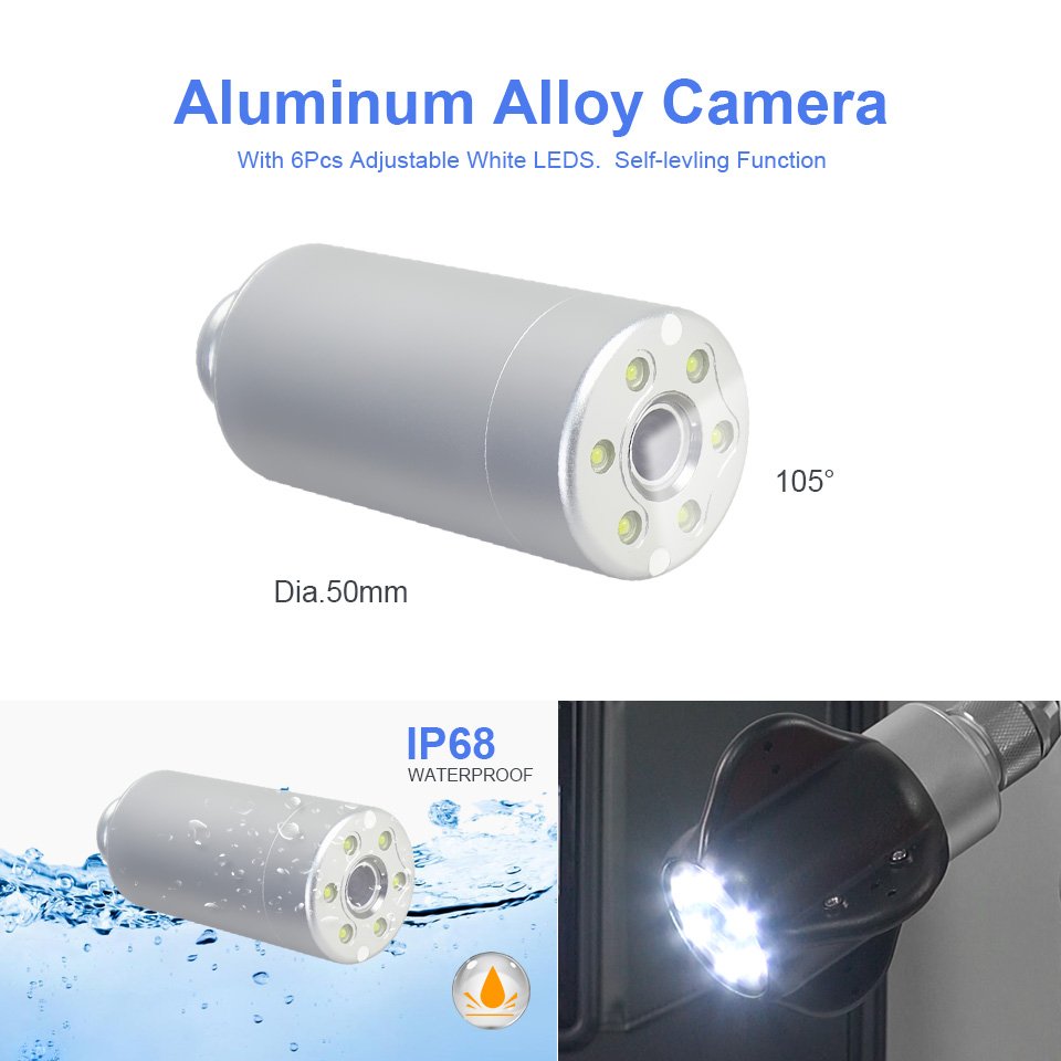 Handheld 50mm self level pipeline plumbing drain camera pipe inspection sewer camera