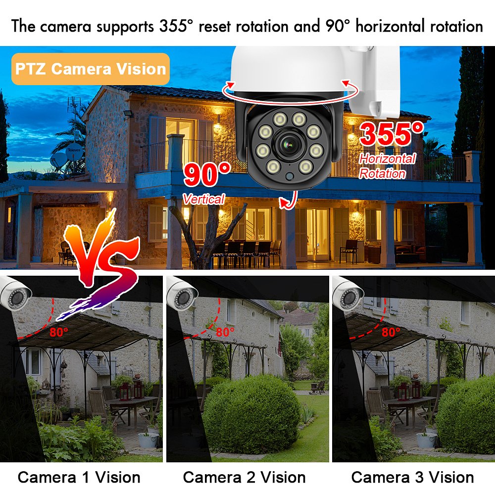 Best Selling 5MP 4K HD Wifi Ptz Camera Outdoor Indoor Wireless Ptz Baby Monitoring Pet Cctv Camera For House Security
