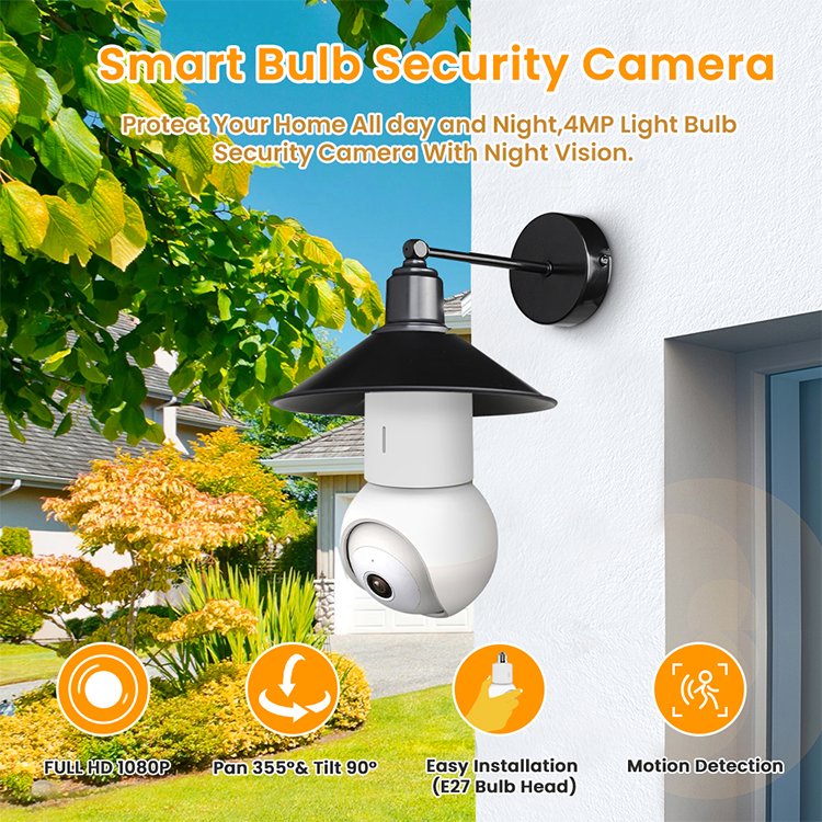 AVATTO Tuya Smart Network Camera Light Bulb Security Wifi 360 Wireless Smart Tuya Led Light bulb Security Camera