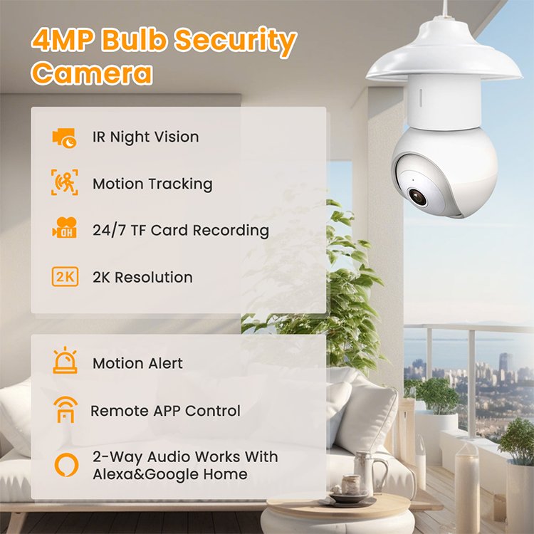 AVATTO Tuya Smart Network Camera Light Bulb Security Wifi 360 Wireless Smart Tuya Led Light bulb Security Camera