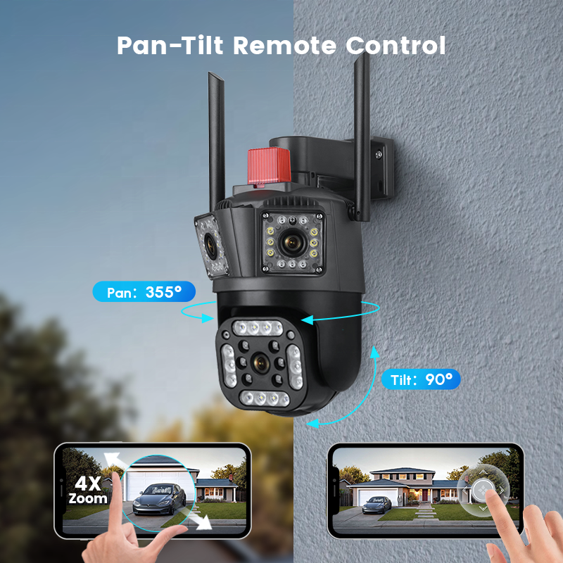 Wholesale three screens v380pro wireless cctv network camera humanoid motion tracking v380 pro 4g three lens ptz camera