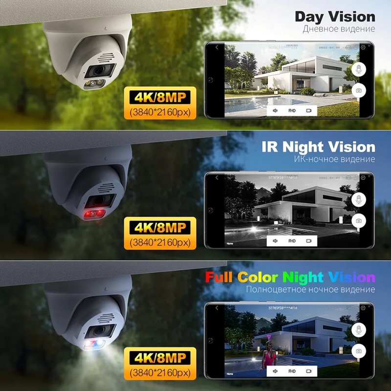Alarm Face Detection Network Camera 4K Professionnel Full-color H.265 POE CCTV Security System 8MP IP Dome Camera With Audio
