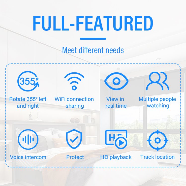 Panoramic 1080P E27 bulb camera PTZ Auto tracking Wireless 360 degree rotating IR night vision bulb camera