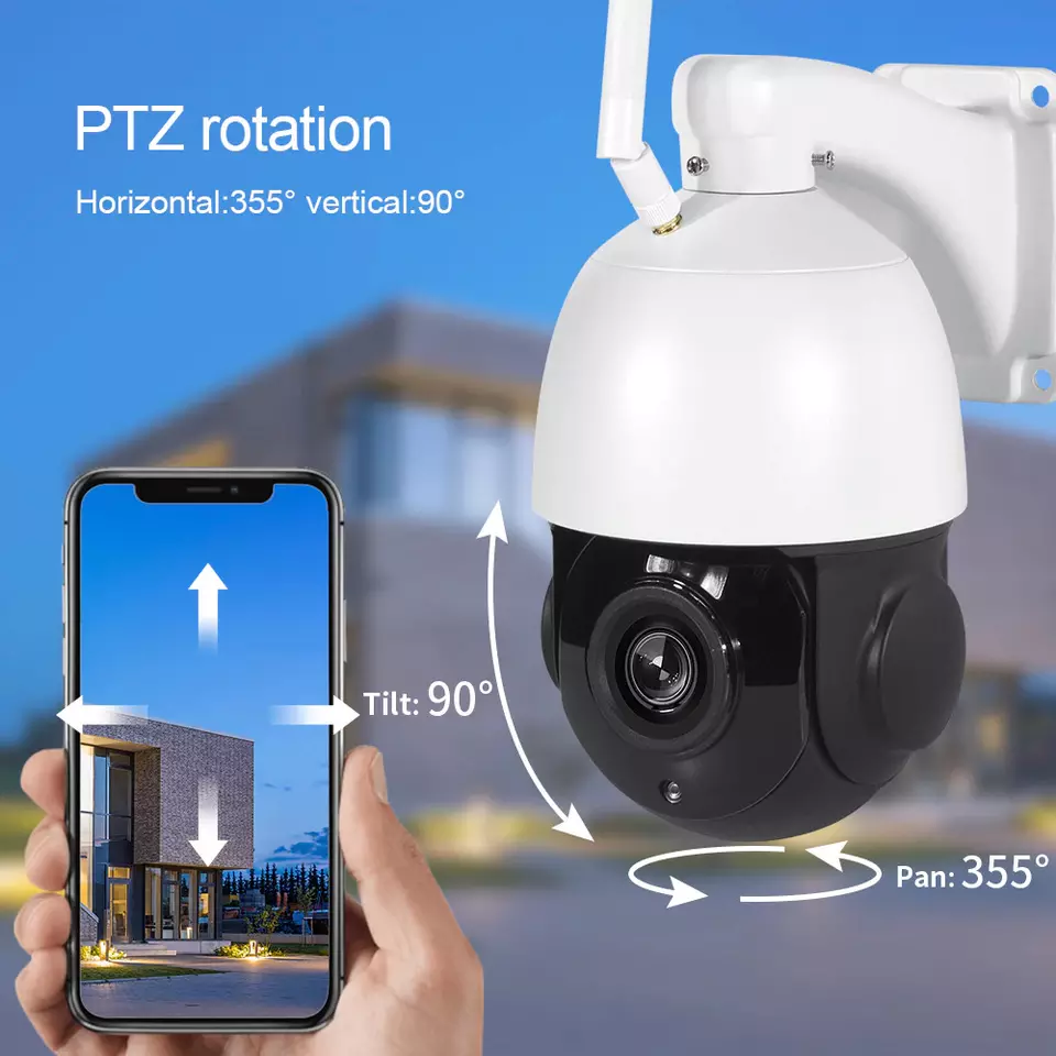 Icsee Real 4K 5MP 36X Optical Zoom Wifi Camera Network Speed Dome SD Card Outside PTZ Wireless IP Camera Outdoor CCTV Cameras
