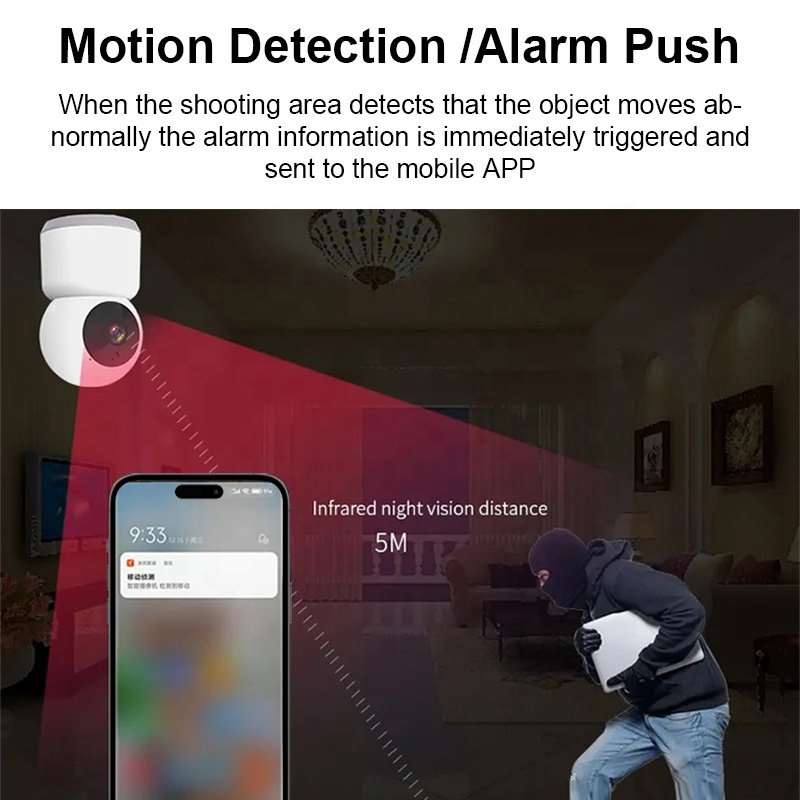 Factory Price 1080P Night Vision WIFI PTZ Indoor Smart Camera PIR Wireless Security Tracking Network Camera